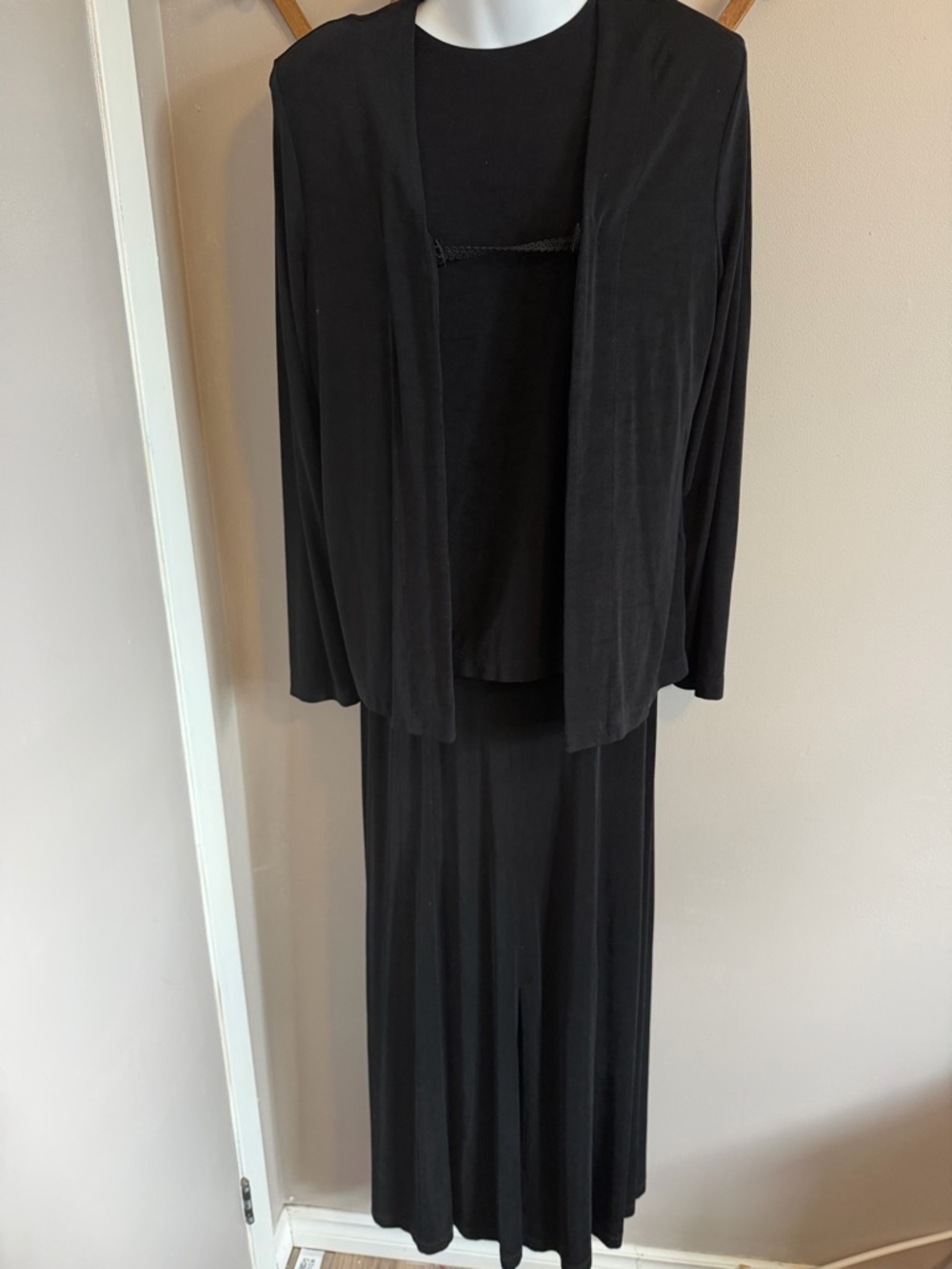 Picadilly Fashions Made in Canada Black 3-Piece Set jersey knit travel suit